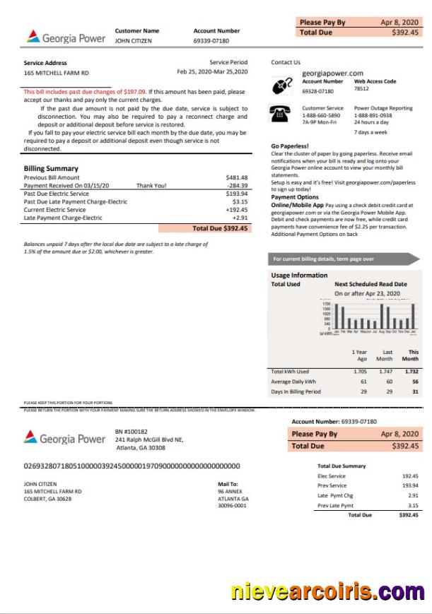 USA Georgia Power utility new brand bill